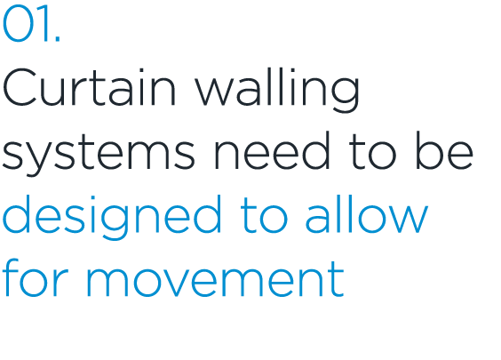 01. Curtain walling systems need to be designed to allow for movement 