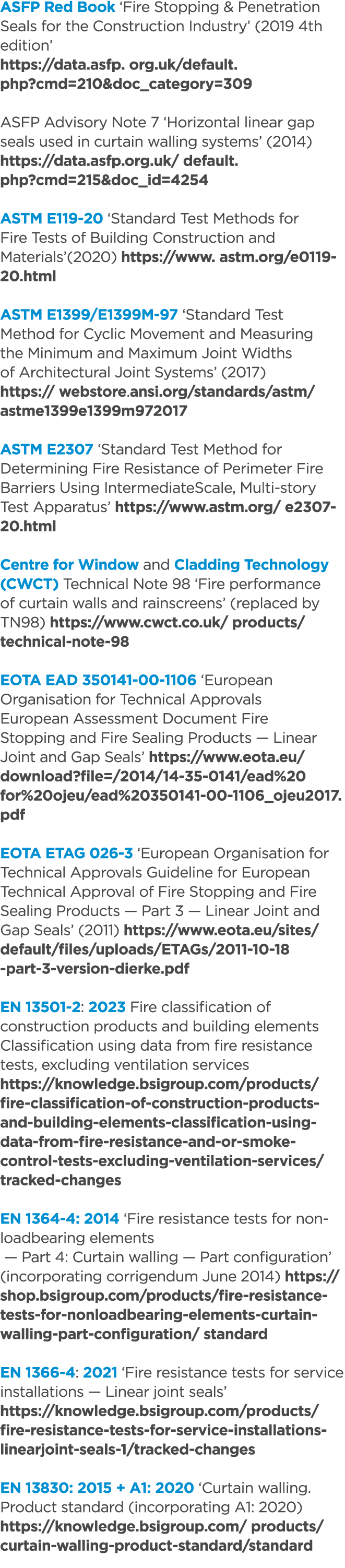 ASFP Red Book ‘Fire Stopping & Penetration Seals for the Construction Industry’ (2019 4th edition’ https://data.asfp....