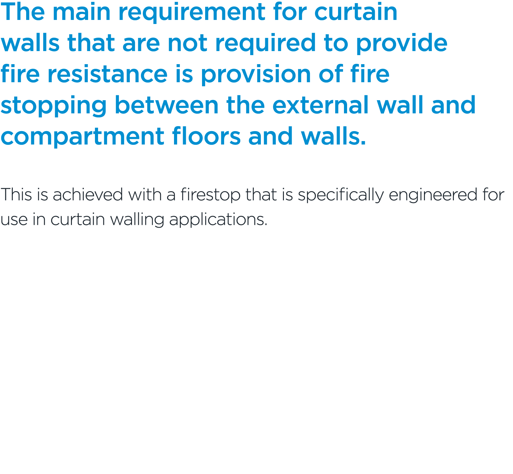 The main requirement for curtain walls that are not required to provide fire resistance is provision of fire stopping...