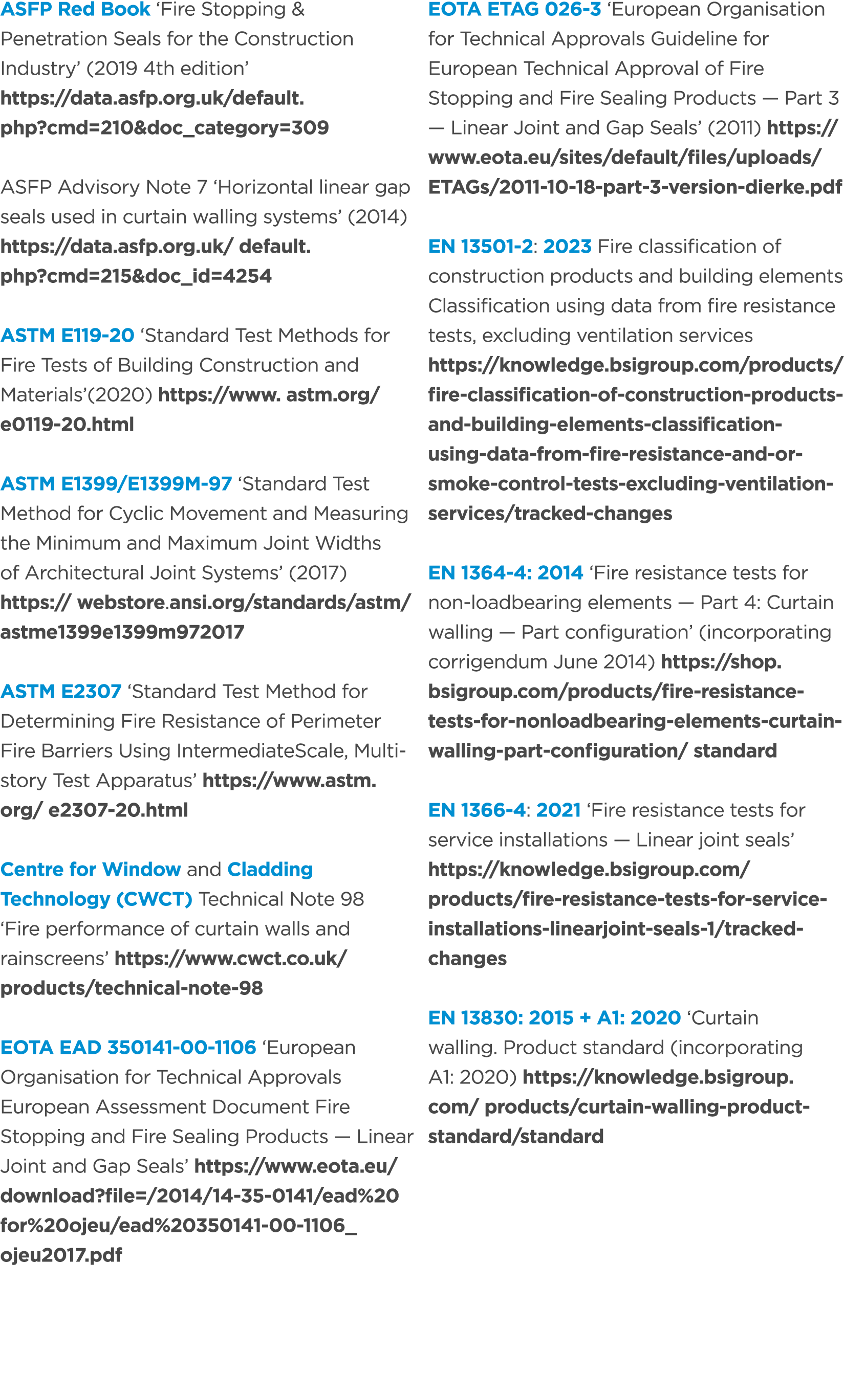 ASFP Red Book ‘Fire Stopping & Penetration Seals for the Construction Industry’ (2019 4th edition’ https://data.asfp....